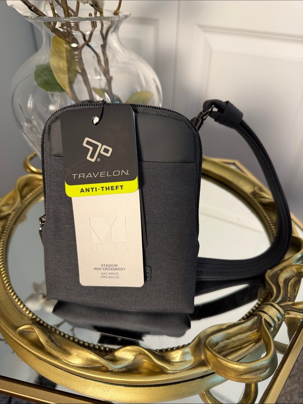 Travelon Black Mini Anti-Theft Crossbody Belt Bag